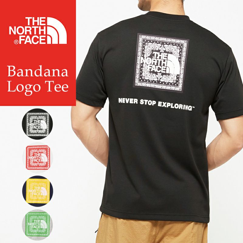 ノースフェイス THE NORTH FACE バンダナ柄スクエアロゴ半袖 Tシャツ S/S Bandana Square Logo Tee メンズ  レディース アウトドア キャンプ スポーツ NT32108 GEOGRAPHY online store（ジェオグラフィー公式通販サイト）