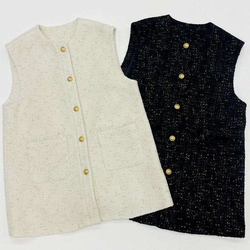 ルフィル クリアフラノバルーンジレ ホワイト 23AW ベスト 現行品 LE