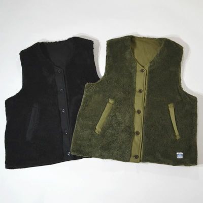 【ARMY TWILL/アーミーツイル】リバーシブルミリタリーボアベスト・AM22AW4009GEO