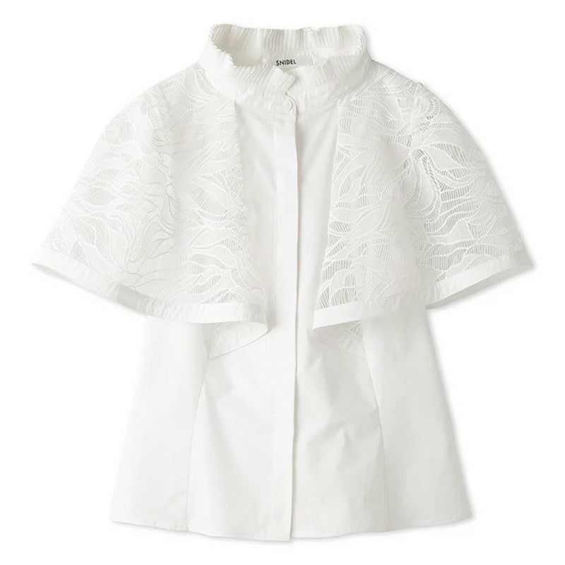 SNIDEL◆レースケープブラウス/1/コットン/WHT/SWFB242092 Amazon.co.jp: [スナイデル] レースケープブラウス SWFB242092