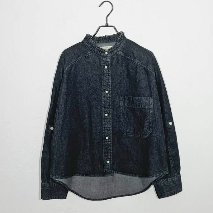 ブランバスク　パールボタン　デニムシャツ ダンガリー blanc basque ブラウス シャツ パールボタン ダンガリーデニム