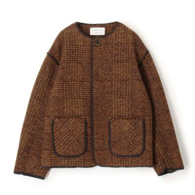 【MACPHEE/マカフィー】チェックスパークルクルーネックジャケット・120744072010