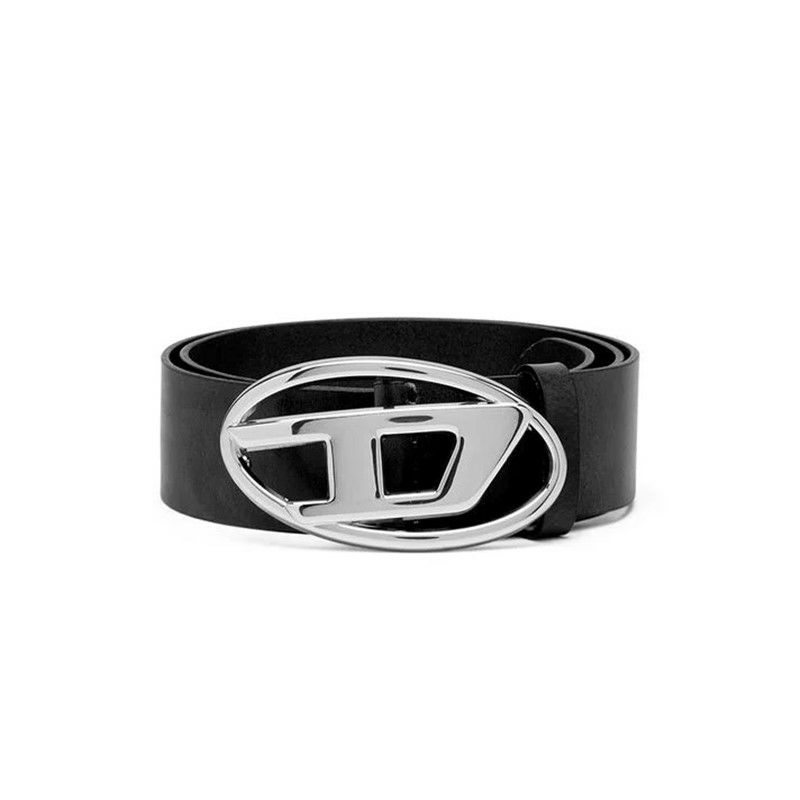 DIESEL 存在感抜群☆ オーバルロゴ レザーベルト B-1dr W DIESEL/ディーゼル】B-1DR W(オーバルDバックルレザーベルト