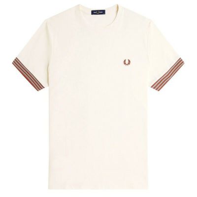【FRED PERRY/フレッドペリー】メンズ Striped Cuff T-Shirt(ストライプカフTシャツ)・M7707