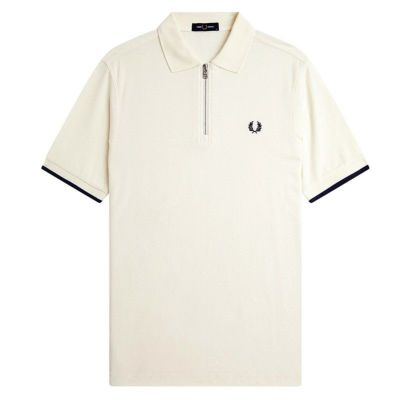 【FRED PERRY/フレッドペリー】メンズ Crepe Pique Zip Neck Polo Shirt(クレープピケ ジップ ネック ポロシャツ)-ハーフジップポロシャツ・M9886