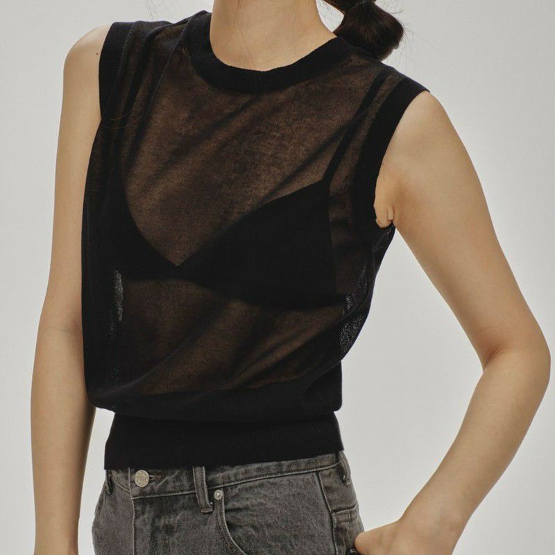 トップス TODAYFUL Sheer Knit Tops S/BLU 12110510_1.jpg