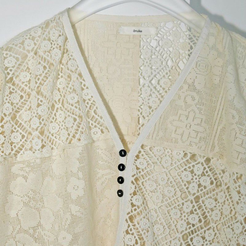 anuke/アンヌーク】ウィメンズ Patchwork Lace Cardigan(パッチ