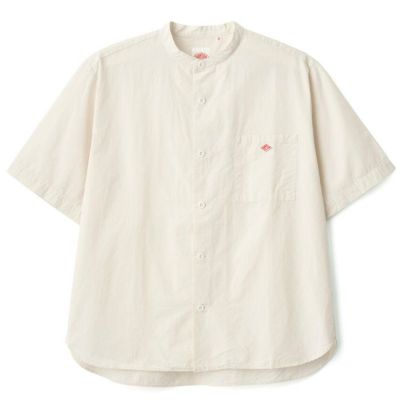 【DANTON/ダントン】MEN'S COTTON LINEN SHORT SLEEVE BAND COLLAR SHIRT(コットンリネンバンドカラーシャツ)・#JD-3788　SCL