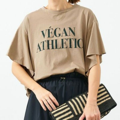 【MICA&DEAL/マイカアンドディール】“VEGANATHLETIC”ロゴフリルスリーブT-shirt・0125209111