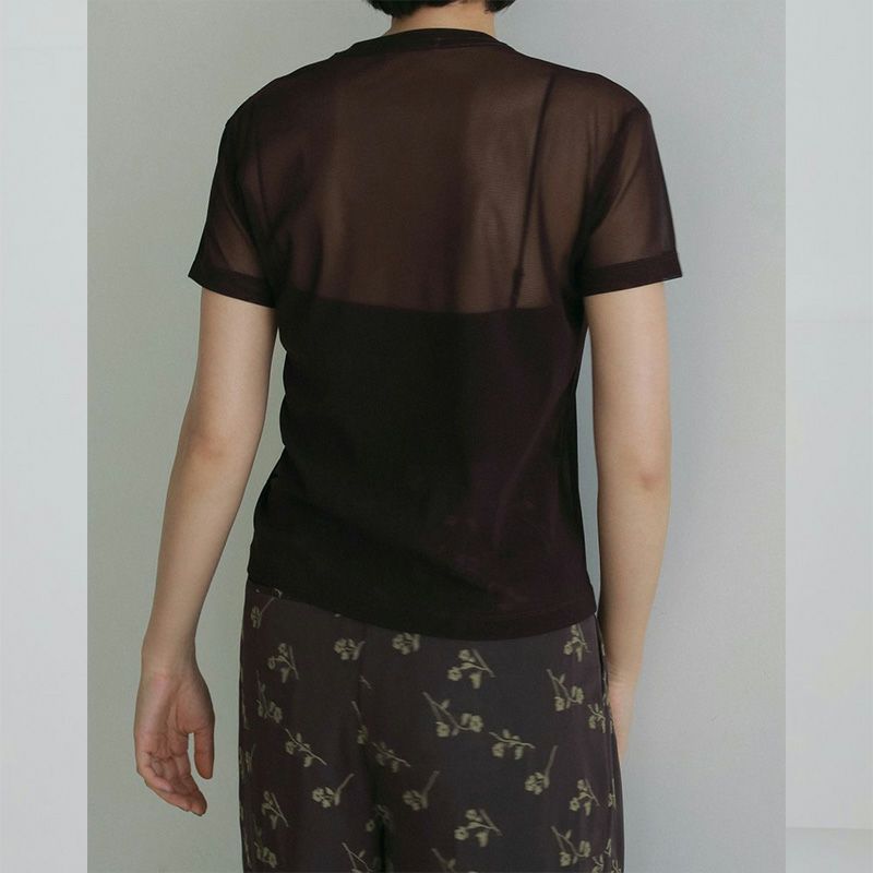 anuke/アンヌーク】Sheer Tulle T-shirts(シアーチュールTシャツ