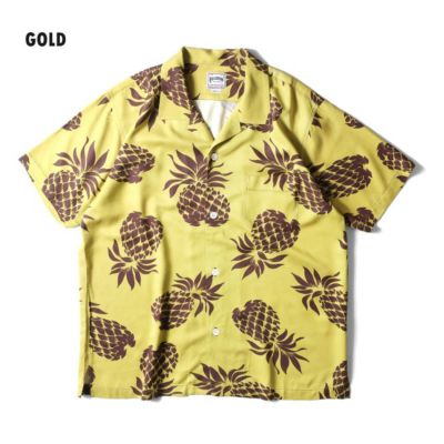 【HOUSTON/ヒューストン】ALOHA SHIRT-PINEAPPLE(アロハシャツ-PINEAPPLE柄)・41194