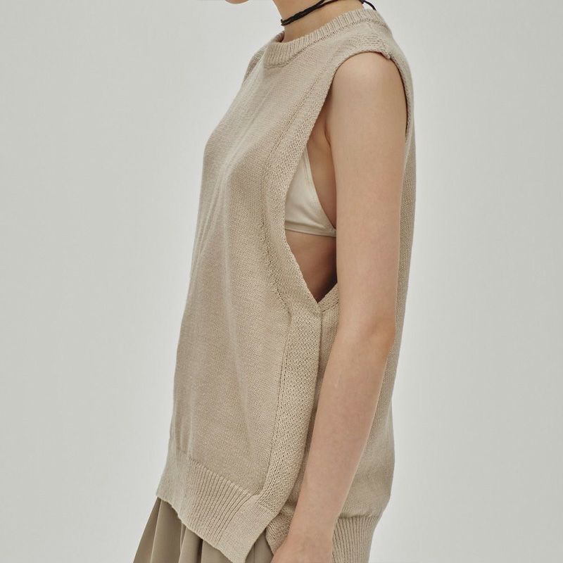 ★新品未使用★Cottonlinen Knit Vest Todayful TODAYFUL/トゥデイフル】Cottonlinen Knit Vest(コットンリネン