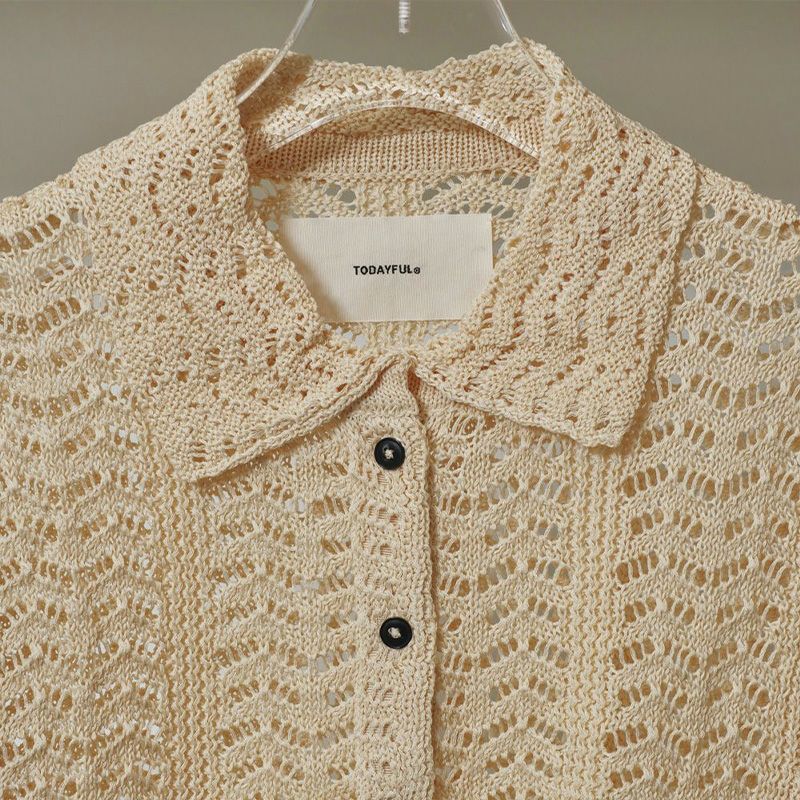 TODAYFUL/トゥデイフル】Lace Knit Shirts(レースニットシャツ