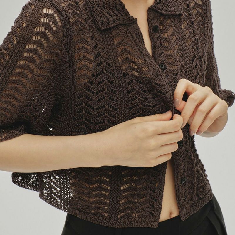 TODAYFUL/トゥデイフル】Lace Knit Shirts(レースニットシャツ
